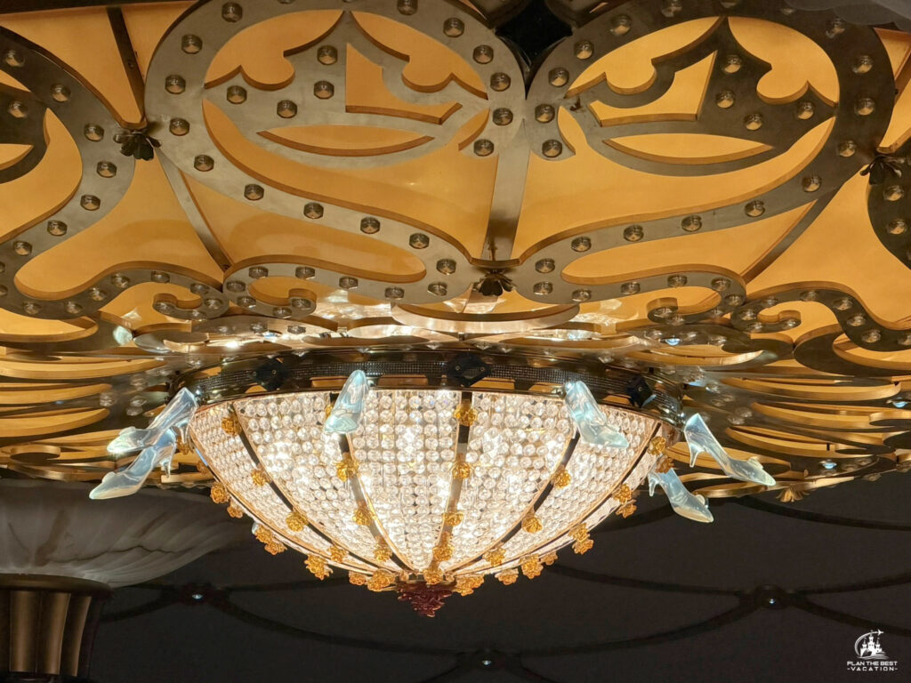 Disney Dream Royal Palace chandelier with glass Cinderella slipper light fixtures