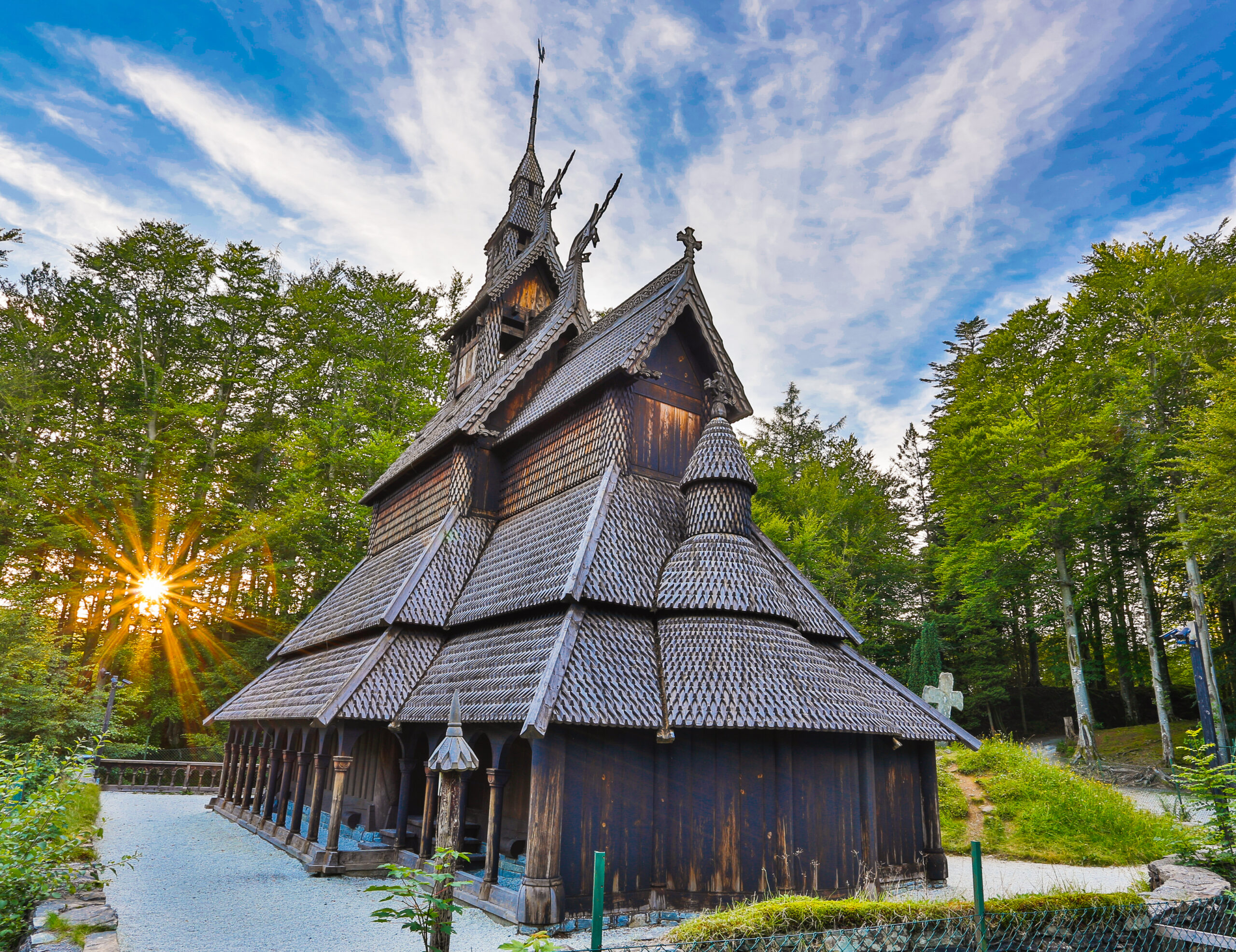 Fantoft Stave Church in bergen norway