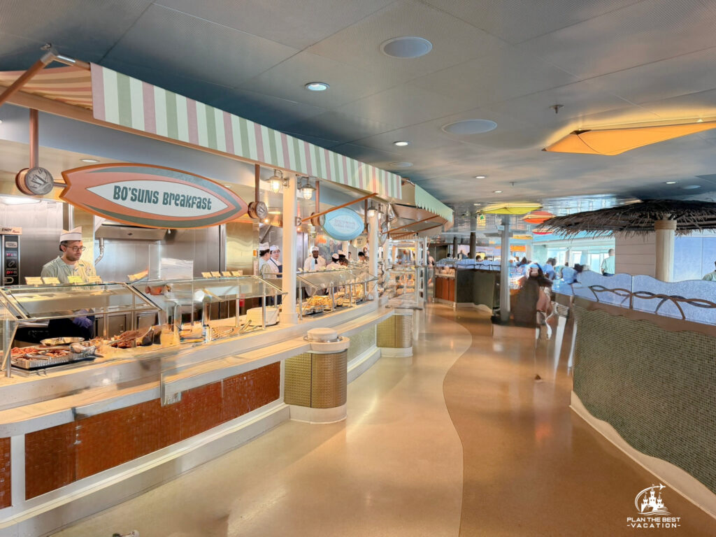 The buffet on the Disney Dream is called Cabanas, a Finding Nemo-themed, self-serve restaurant located on Deck 11 aft. Serves breakfast and lunch with complimentary soft drinks