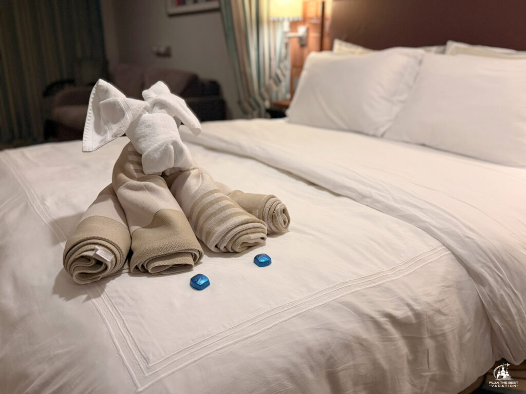 disney dream stateroom with towel animal